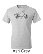 Vespa 125 Men's T-Shirt: Italian Scooter Line Drawing. gift for scooter guy
