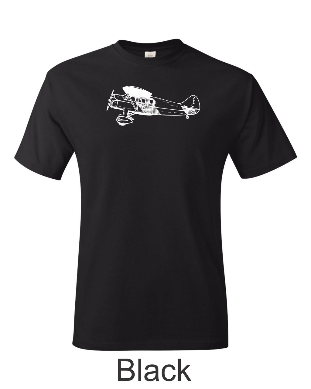 WACO Biplane Line drawing printed on Men's T shirt.