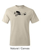 WACO Biplane Line drawing printed on Men's T shirt.