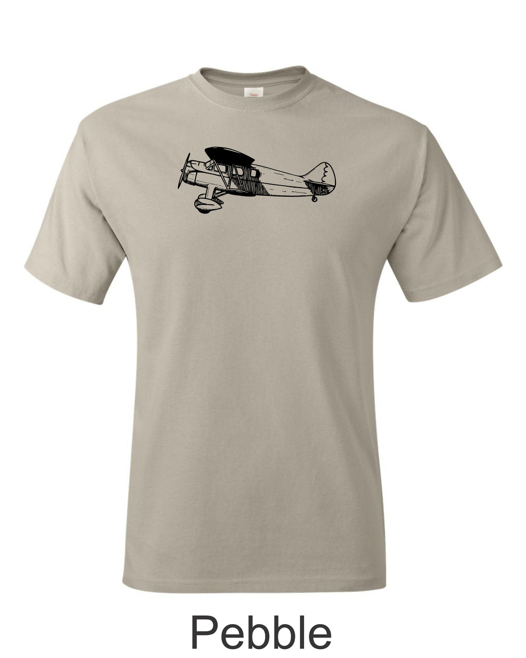 WACO Biplane Line drawing printed on Men's T shirt.