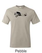 WACO Biplane Line drawing printed on Men's T shirt.