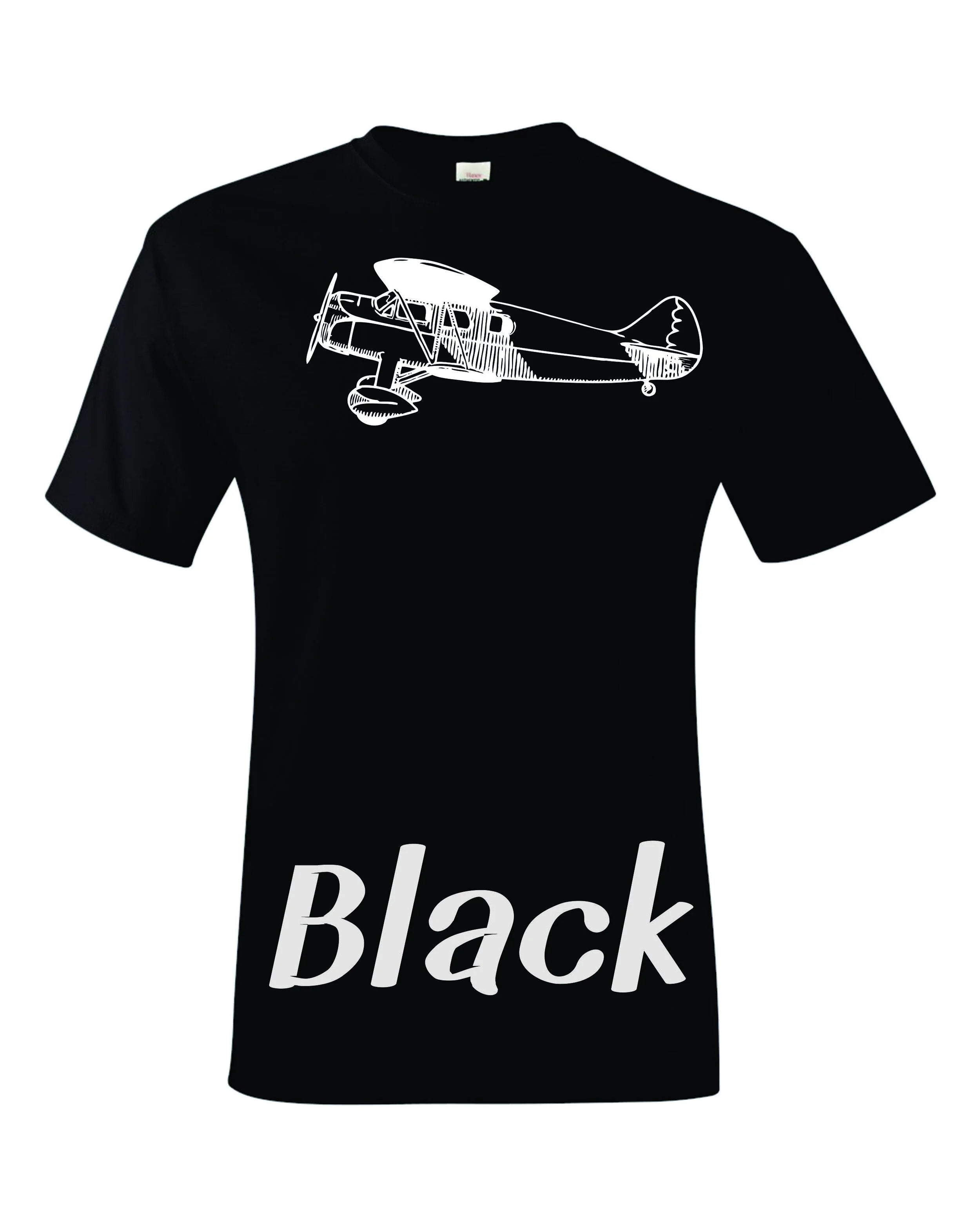 WACO Biplane Line drawing printed on Men's T shirt.  Free shipping.