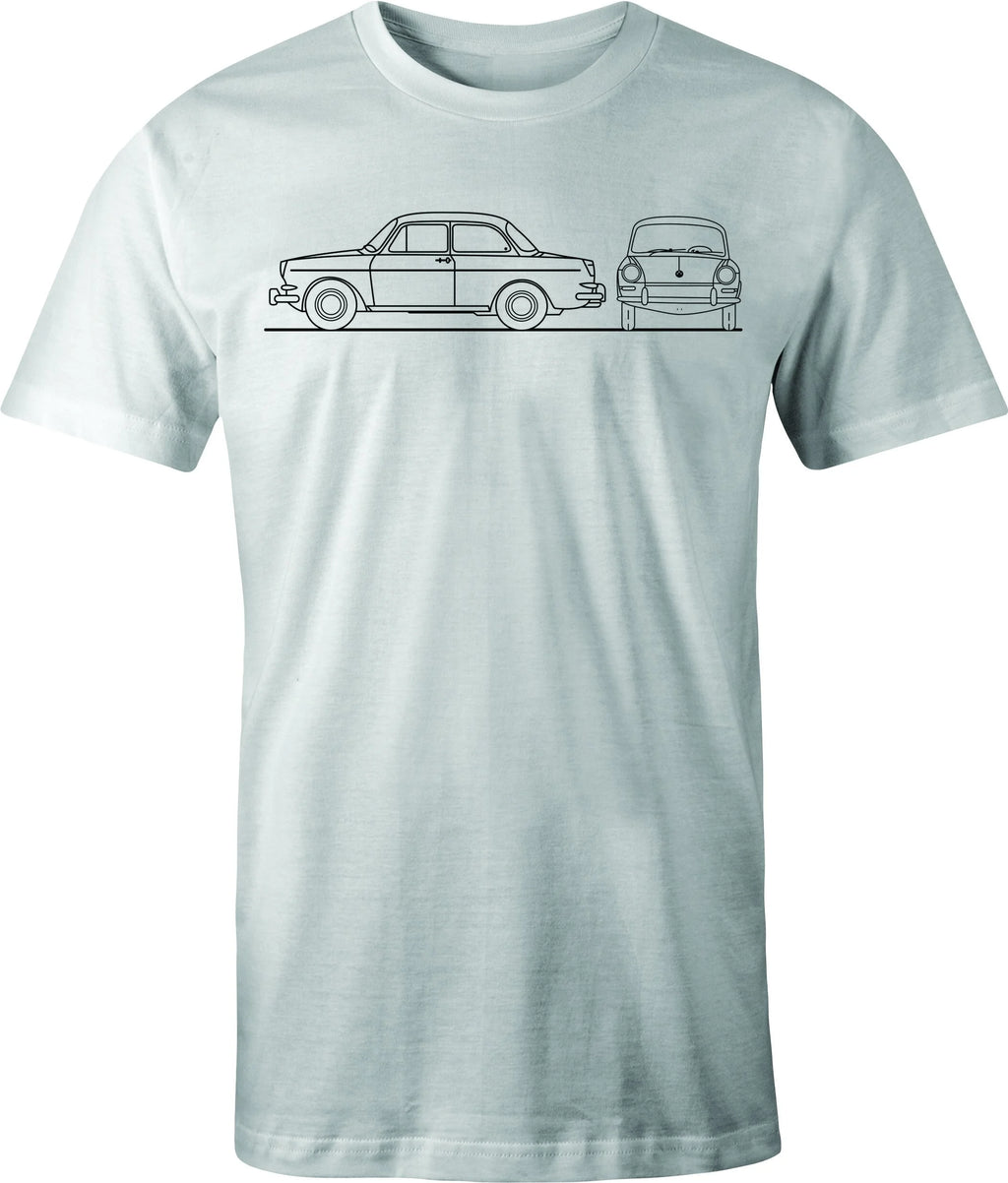 VW Notchback Type 3 drawing Printed on Men's shirt.  Free Shipping.