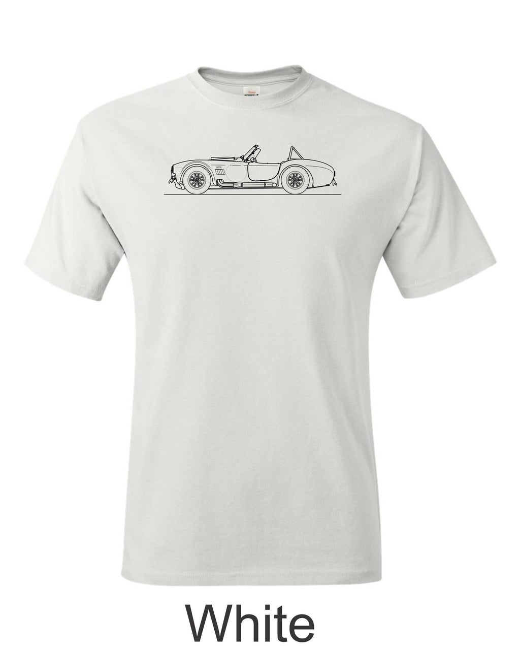 Shelby Cobra Line drawing Printed on mens shirt. Gift for the sports car guy