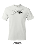Cessna 337 O-2 Skymaster drawing printed on men's shirt. Free Shipping.