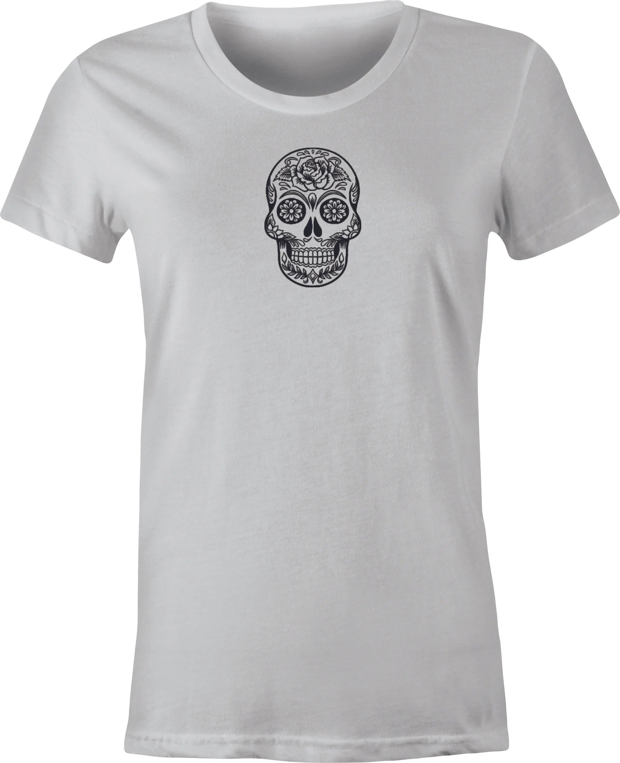 Sugar Skull #1 Mexican Folk Art printed on Women's T shirt