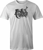 Vintage Bike drawing printed on men's shirt.