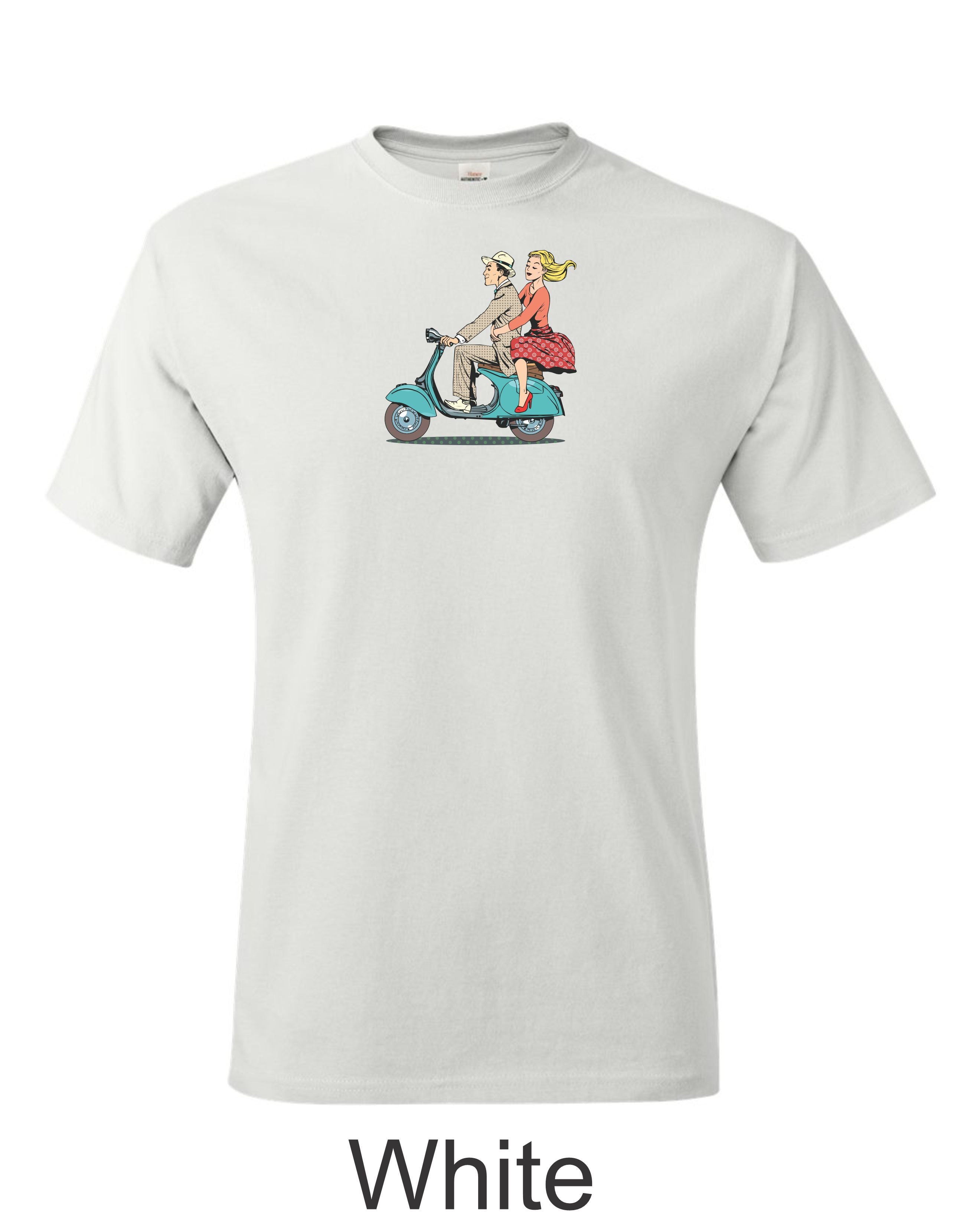 Vintage Vespa Scooter T-Shirt, Italian Couple Graphic Tee