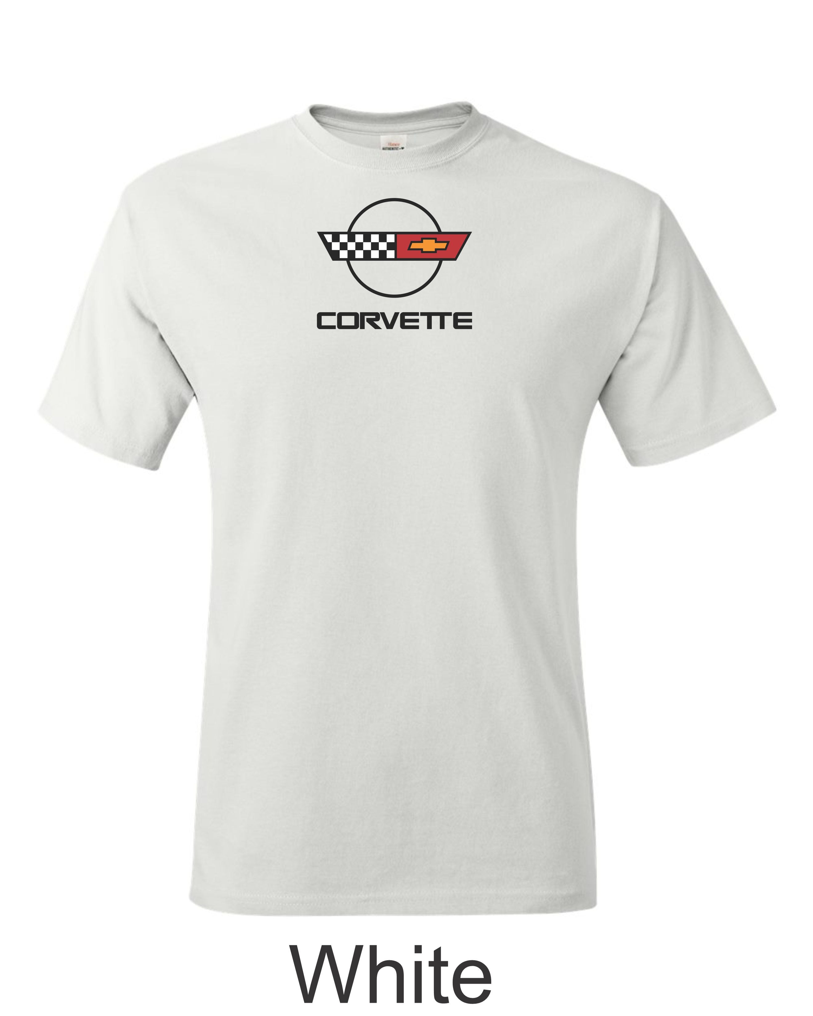 C4 Corvette Emblem printed on mens shirt. Great gift for the car guy.