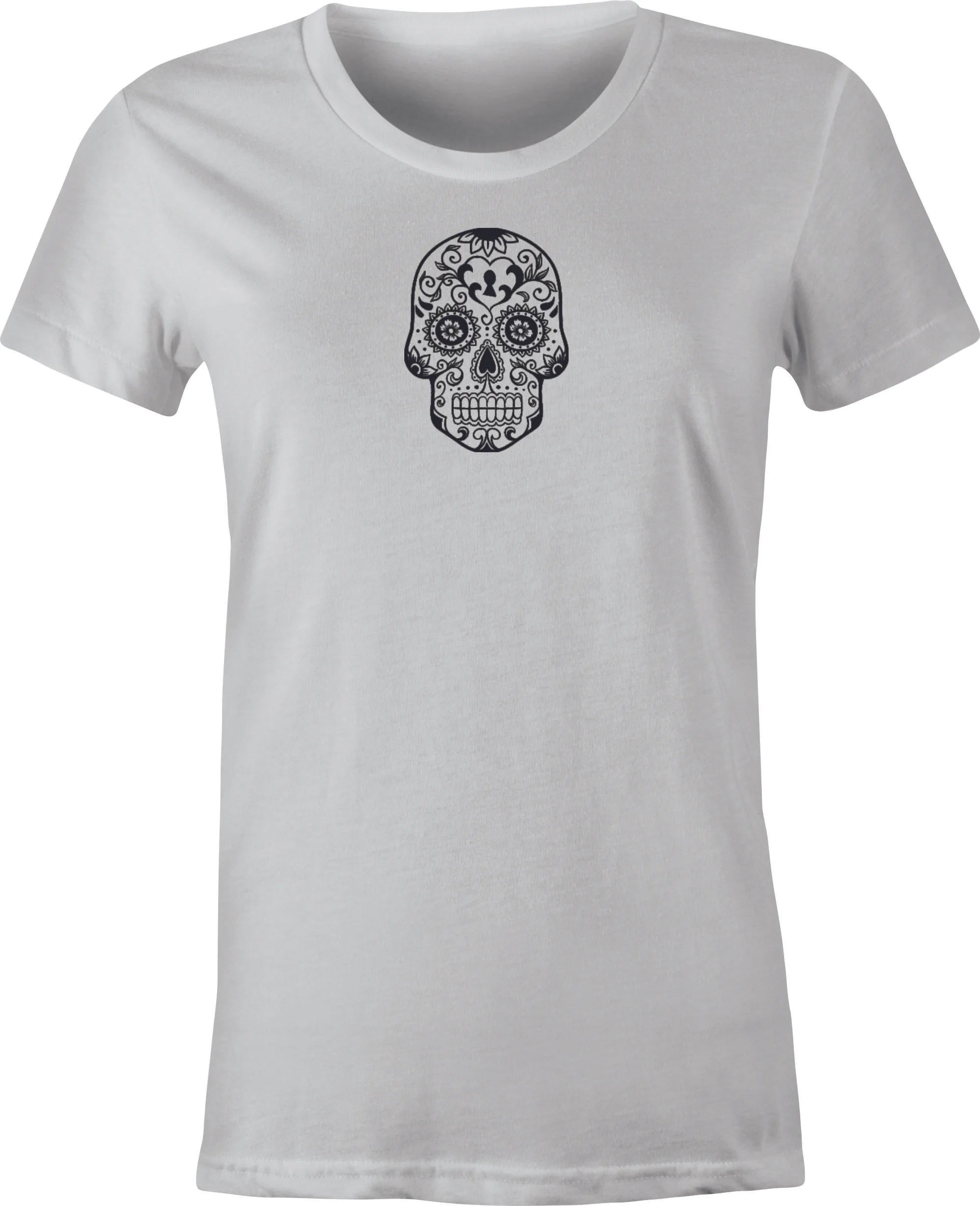 Sugar Skull #4 Mexican Folk Art printed on T shirt