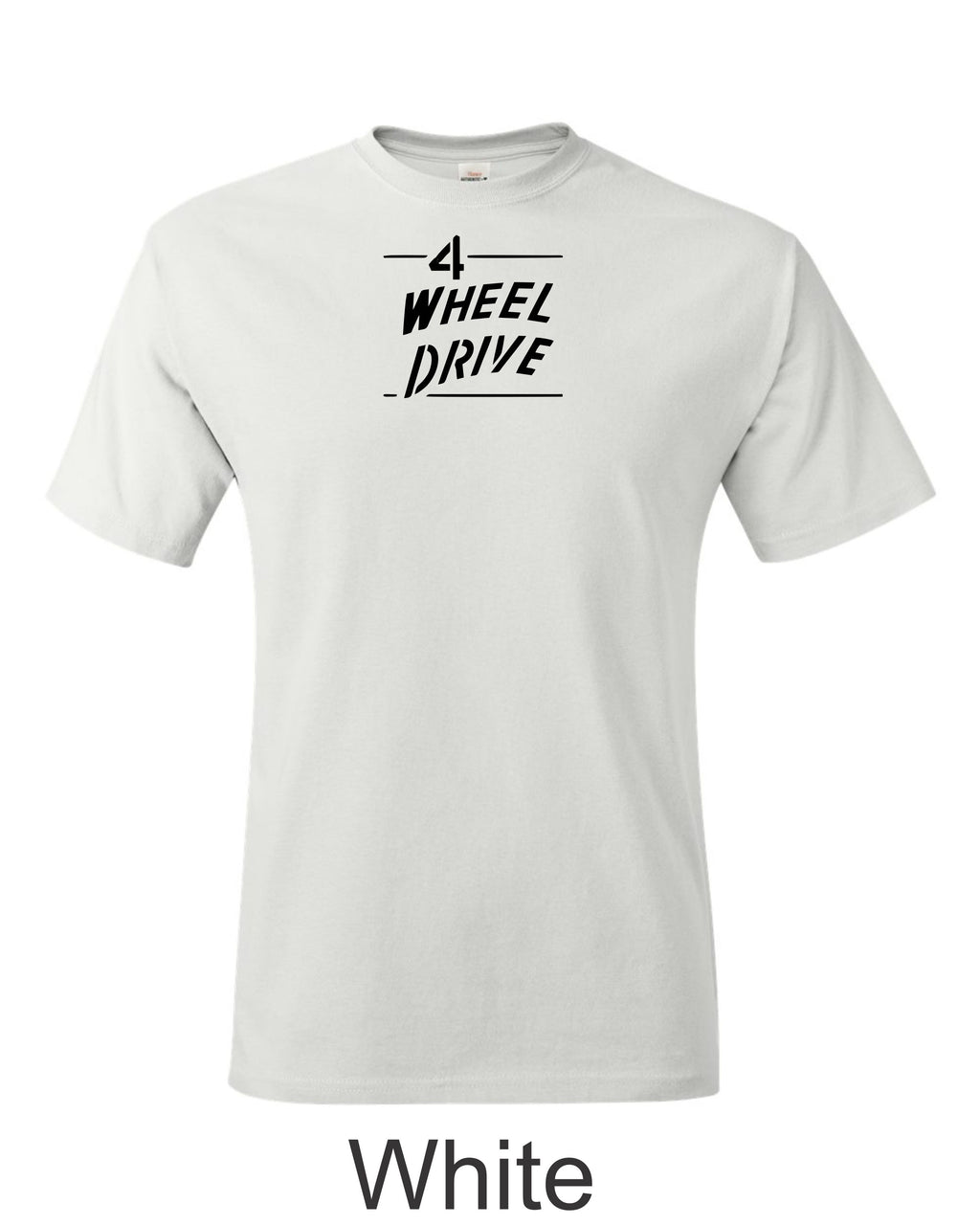 Jeep 70's 4 Wheel drive Emblem printed on mens shirt.