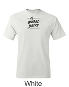 Jeep 70's 4 Wheel drive Emblem printed on mens shirt.