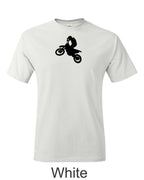 Dirtbike rider printed on mens shirt. Great for desert, motocross rider.
