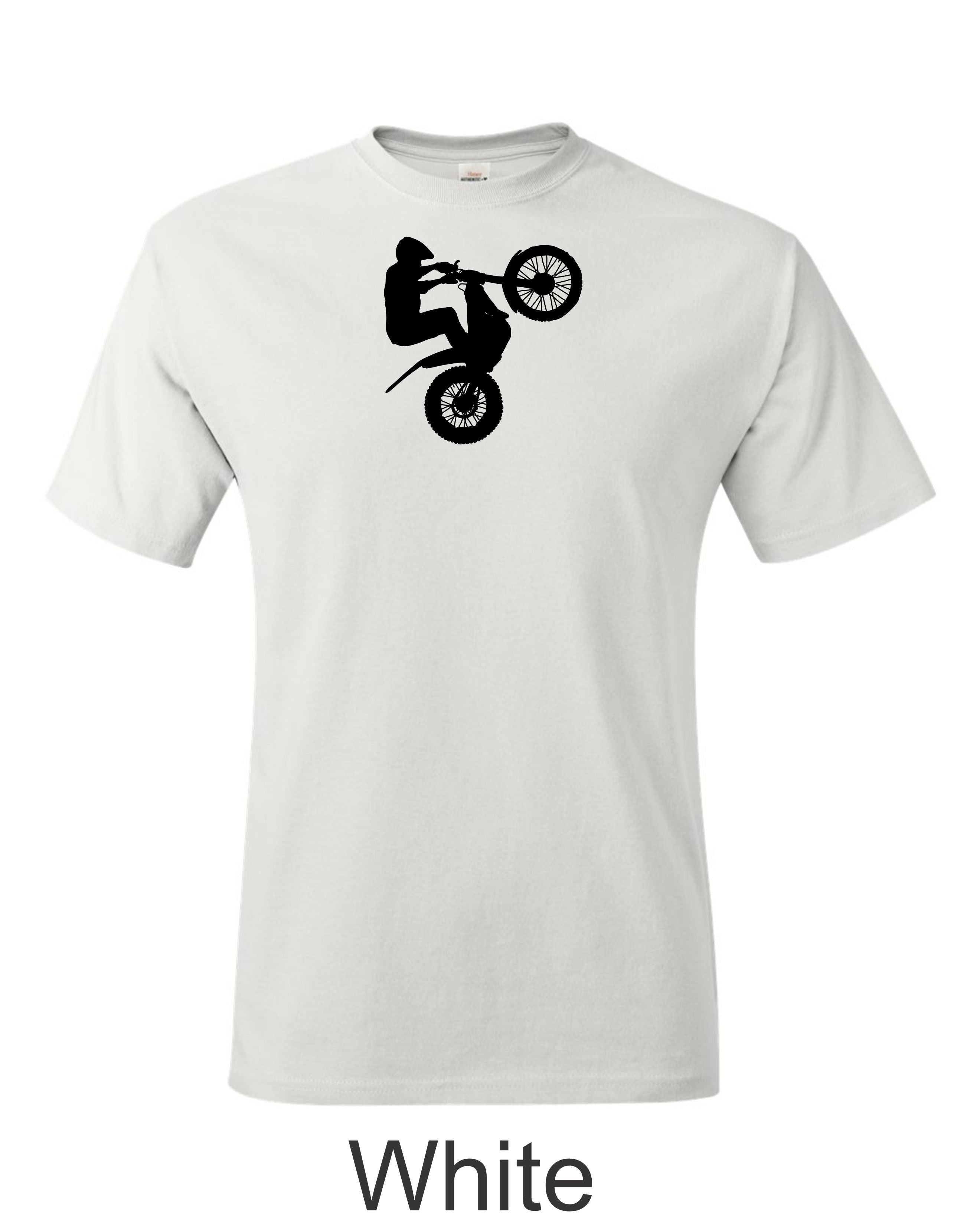 Trials Rider drawing printed on mens shirt.  Gift for Trials Bike rider