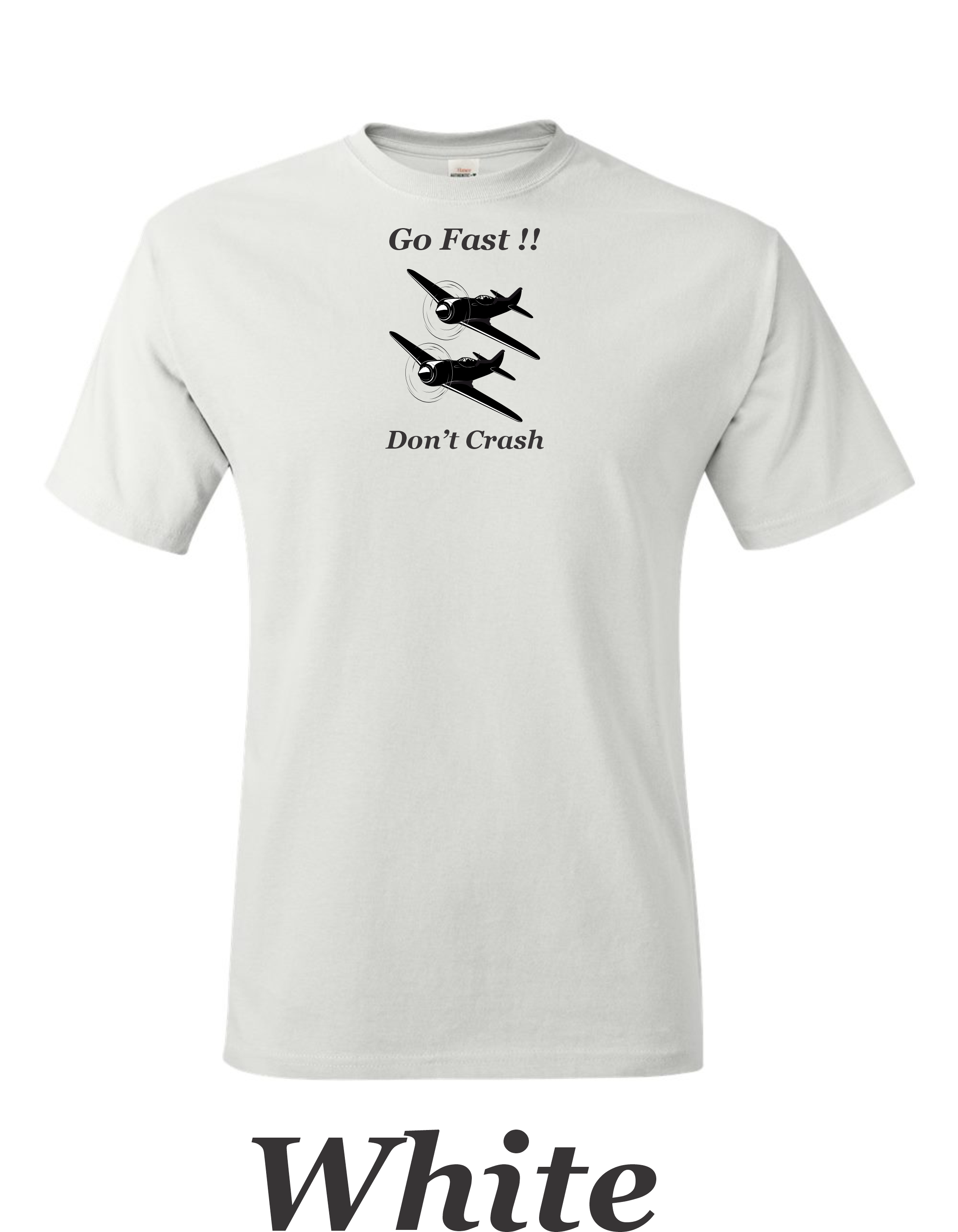 Go Fast Don't Crash RC airplane pilot racing shirt.  Men's racing shirt. Free Shipping.