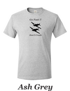 Go Fast Don't Crash RC airplane pilot racing shirt.  Men's racing shirt. Free Shipping.