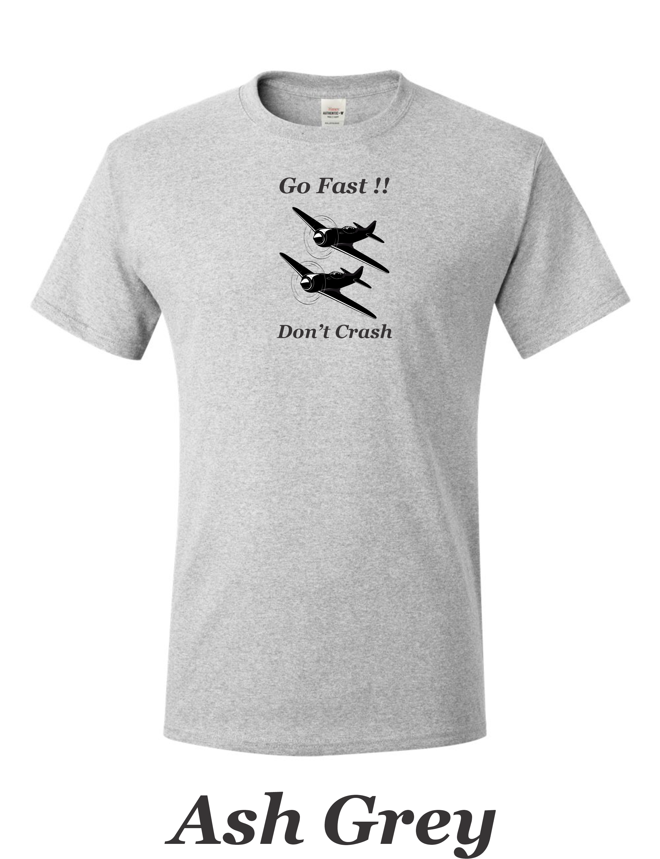 Go Fast Don't Crash RC airplane pilot racing shirt.  Men's racing shirt. Free Shipping.