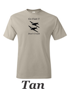 Go Fast Don't Crash RC airplane pilot racing shirt.  Men's racing shirt. Free Shipping.