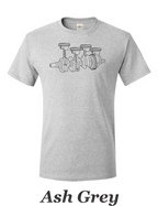 4 Cylinder crank and piston drawing printed on men's shirt. Engine parts. Free shipping