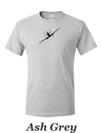 Spitfire rear view drawing printed on mens shirt. Free shipping great gift for the warbird fan.