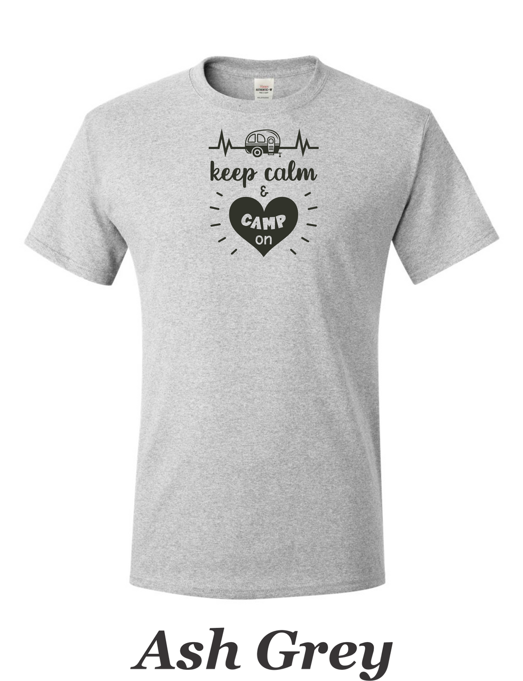 Keep Calm and camp on Print on mens shirt. Great camping shirt.