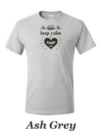 Keep Calm and camp on Print on mens shirt. Great camping shirt.