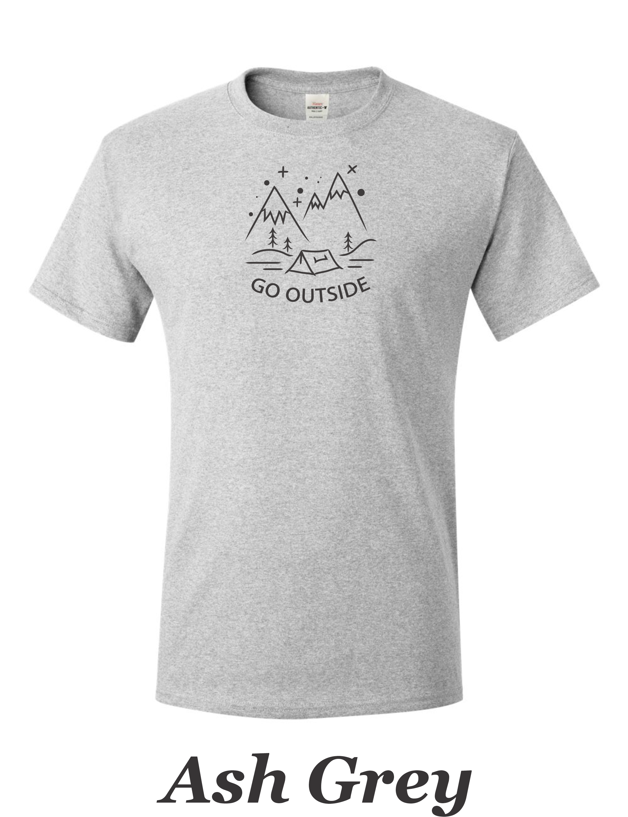 Go Outside,  Camping shirt printed on mens shirt.
