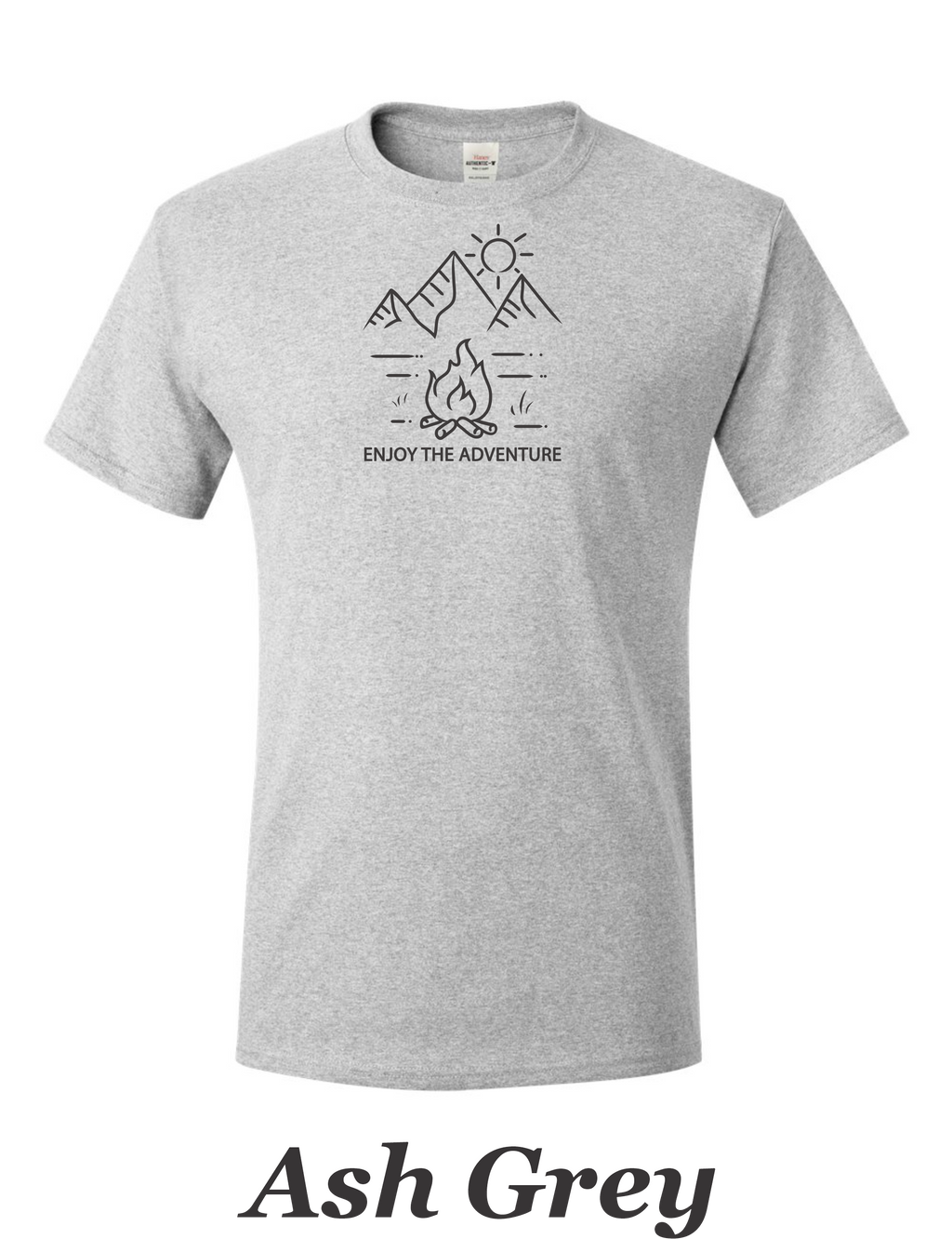 Enjoy The Adventure print on mens shirt.  Great camping shirt.