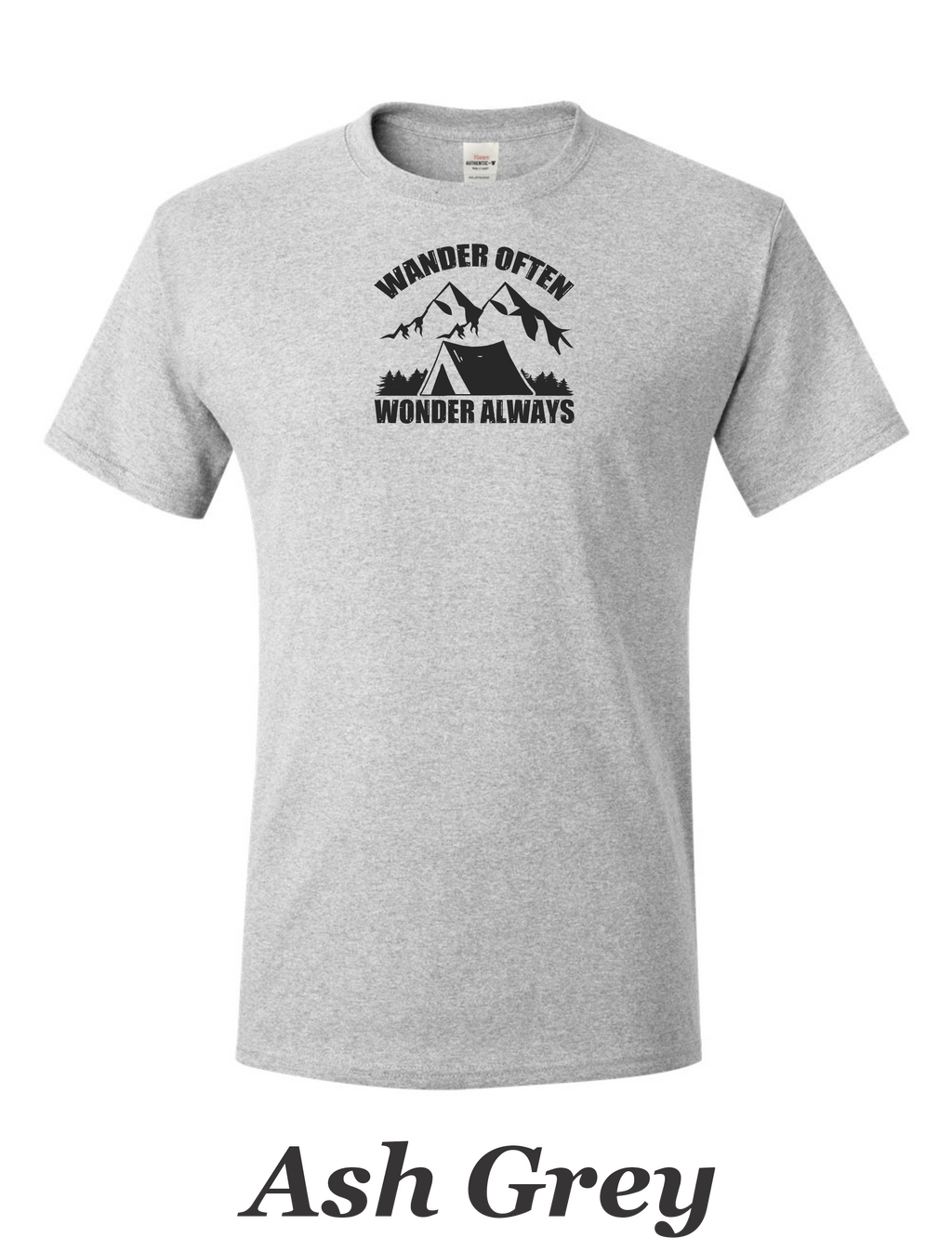 Wander Often Wander Always print on mens shirt.