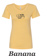 Glamping Crew printed on women's shirt.  Great for the Women's group camping trip.