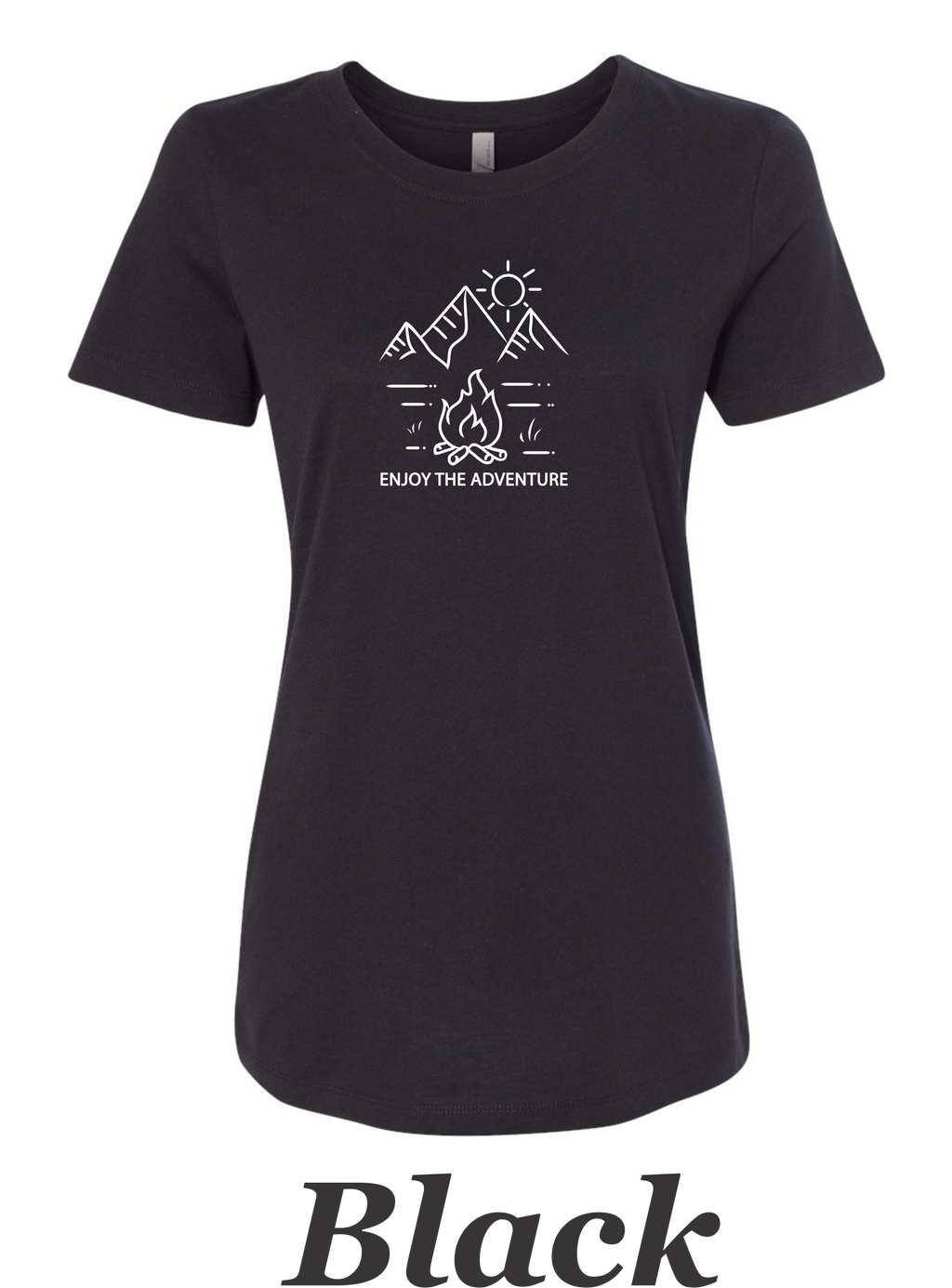 Enjoy The Adventure print on women's shirt.  Cute shirt. Gift for camper Hiker.