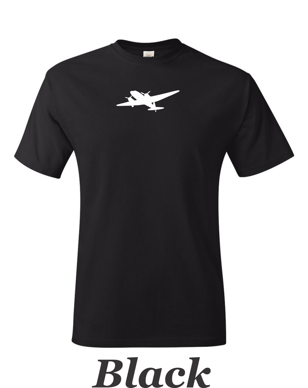 DC 3 Drawing printed on Men's shirt. Great image of the plane that changed aviation. Free Shipping
