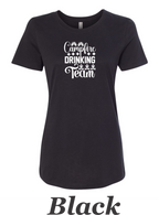 Campfire Drinking Team printed on women's shirt.  Great gift for group camping.