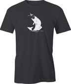 Jumping Trout drawing printed on Men's T shirt