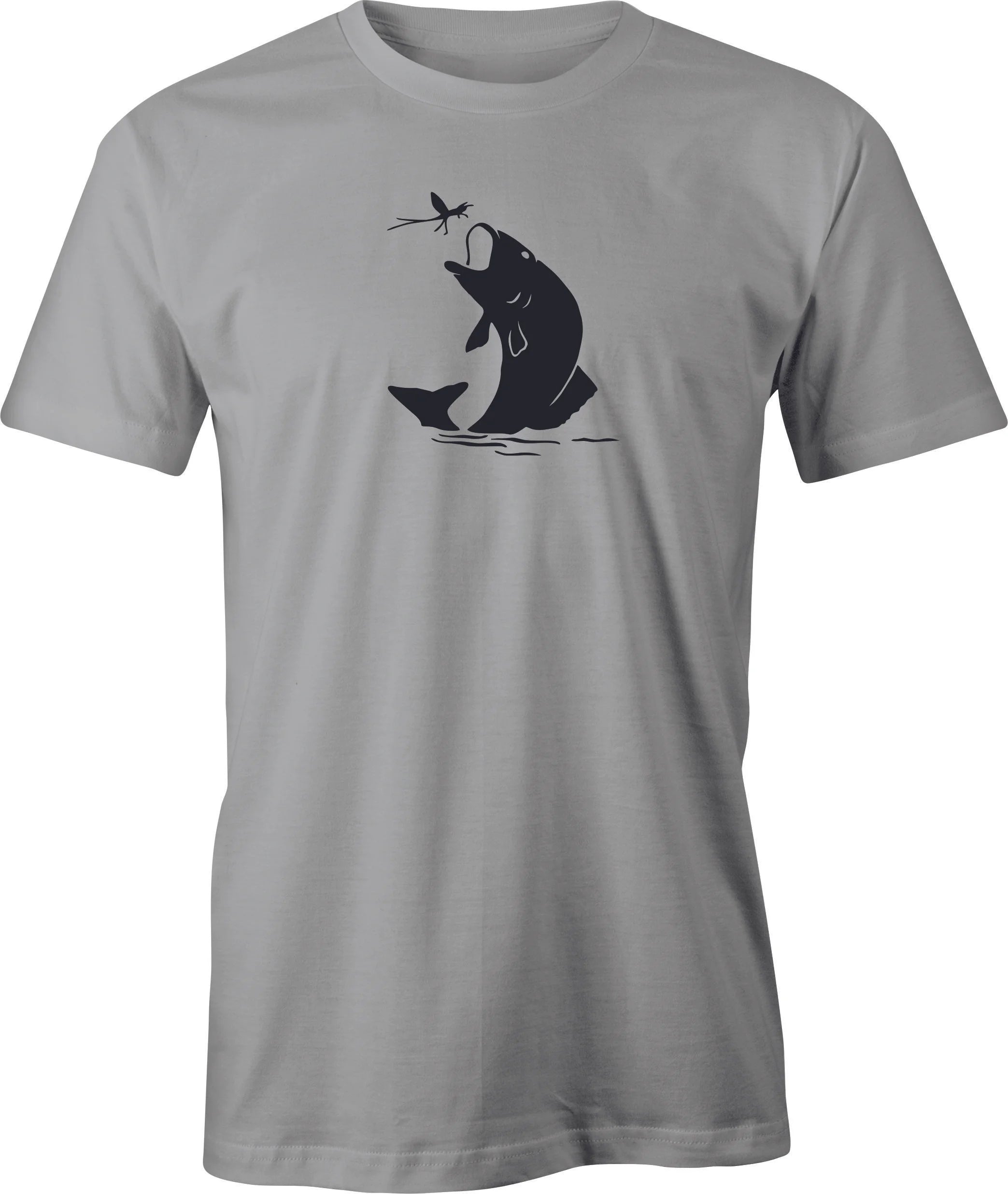 Jumping Trout drawing printed on Men's T shirt