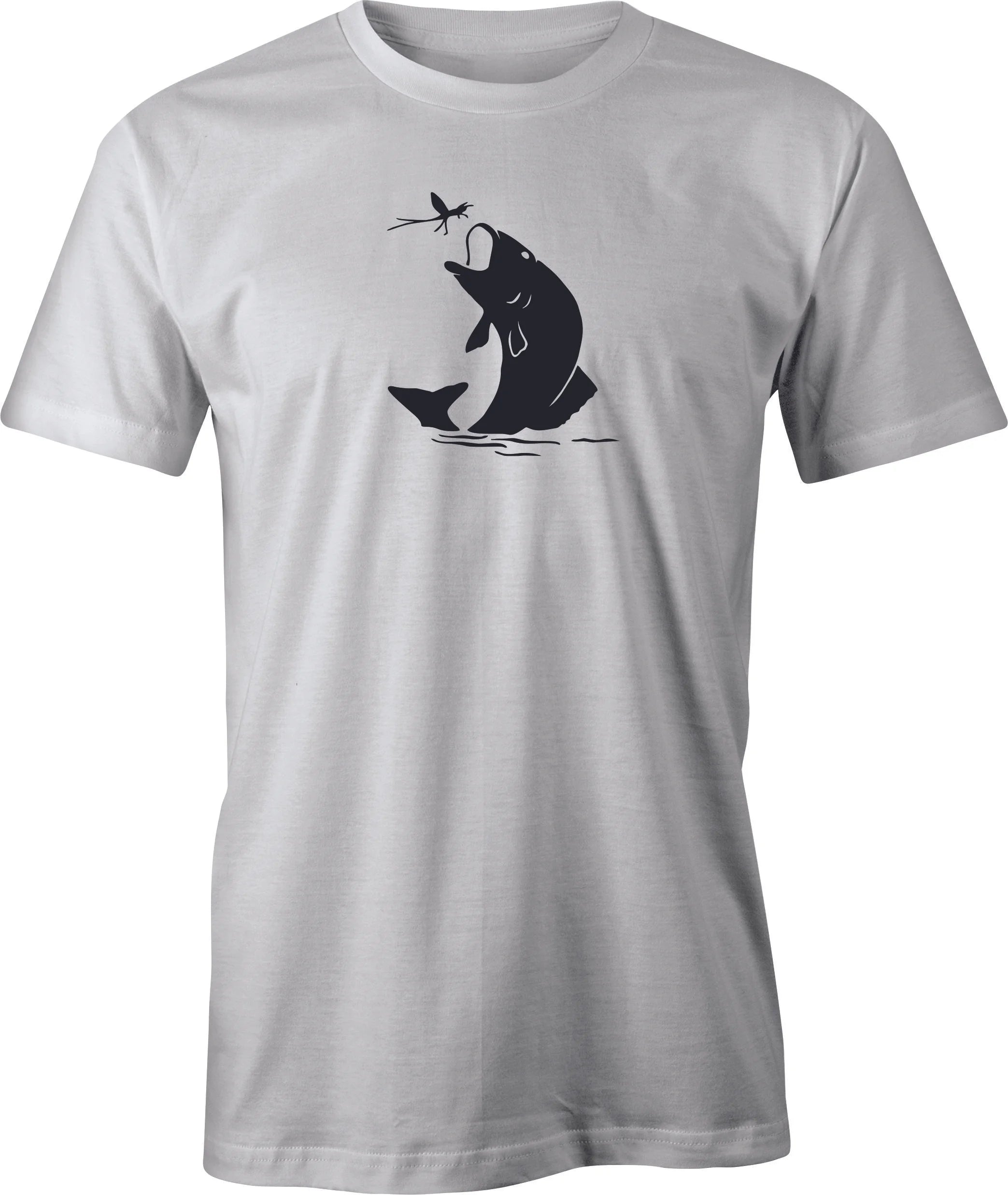 Jumping Trout drawing printed on Men's T shirt