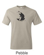 Trout on Caddis print on mens shirt.  Gift for fisherman.