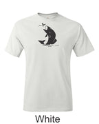 Trout on Caddis print on mens shirt.  Gift for fisherman.