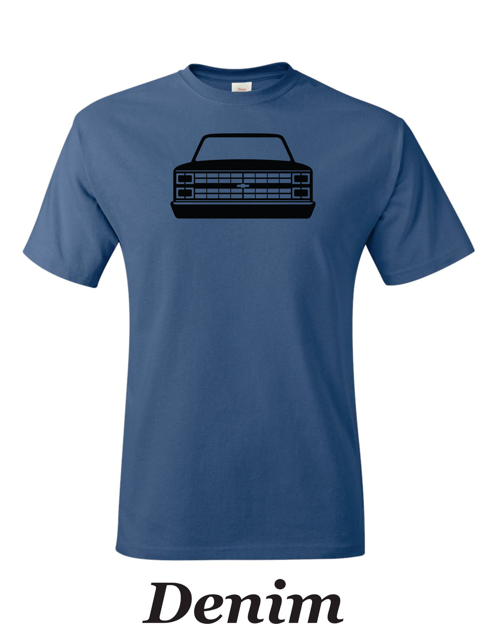83 Chevy Truck printed on mens shirt. great for the car guy