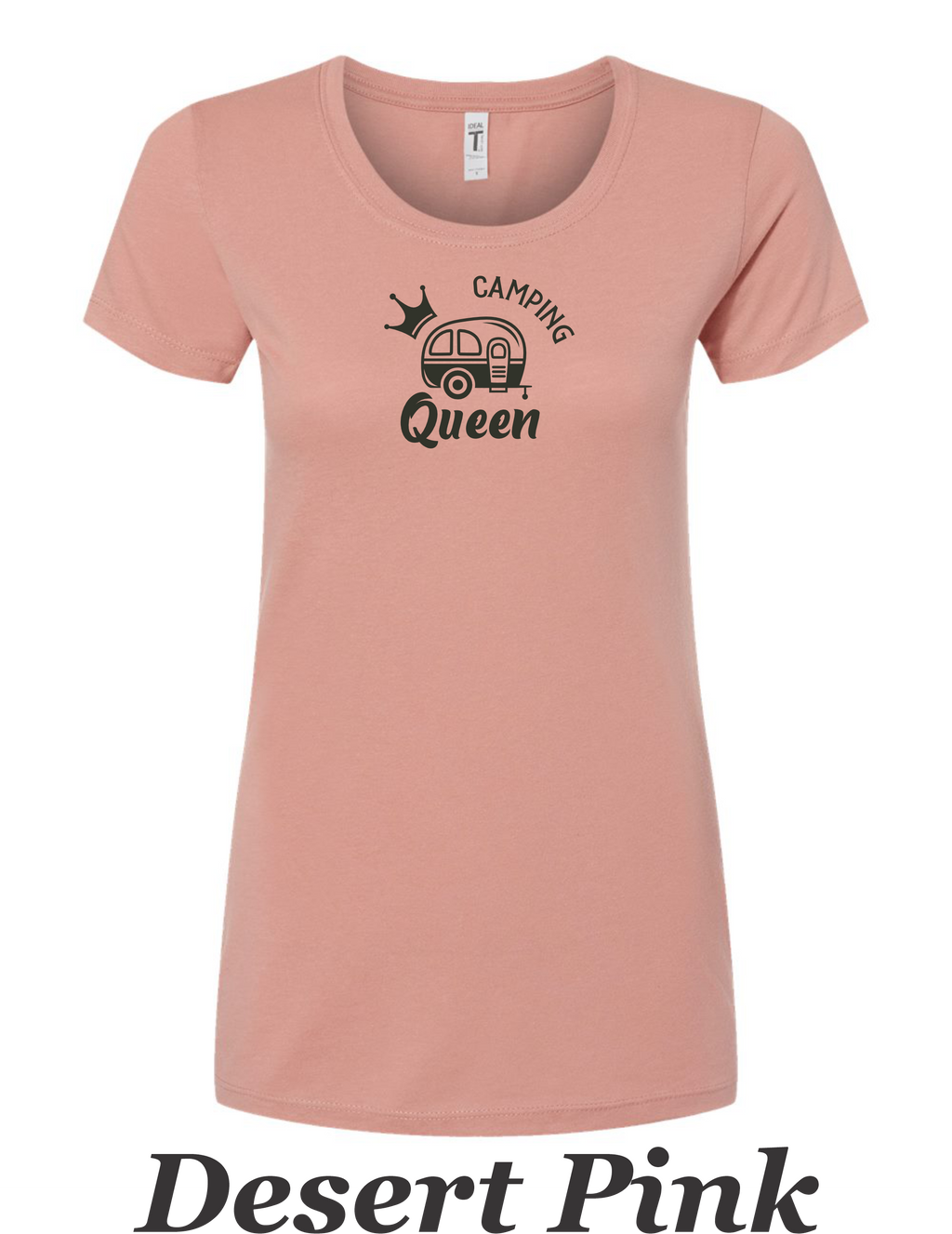 Camping Queen Drawing printed on women's shirt. Great gift for the Camping Trip.