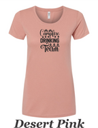 Campfire Drinking Team printed on women's shirt.  Great gift for group camping.
