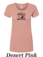 Made for the mountains print on women's shirt. Great gift for the summer camping trip.