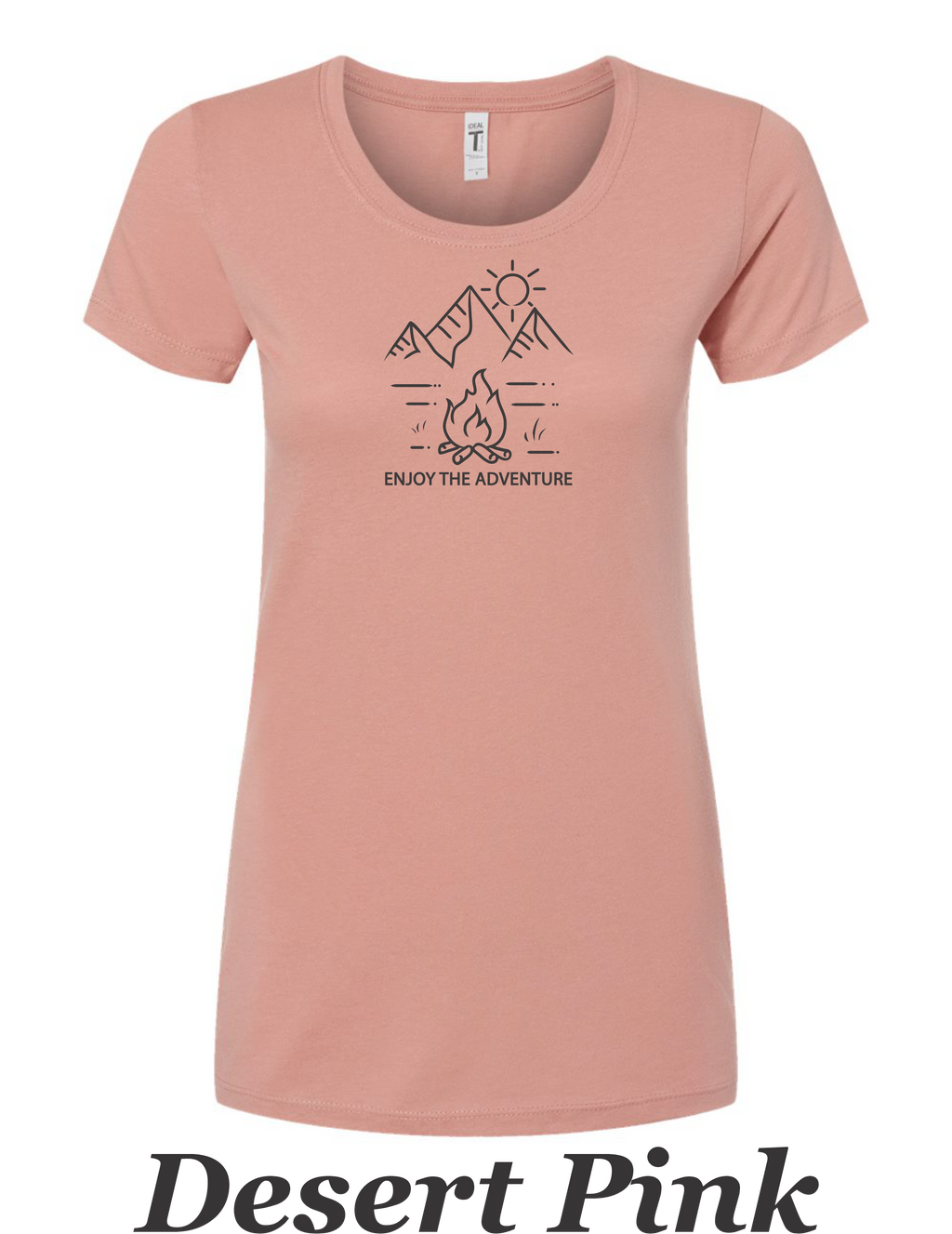 Enjoy The Adventure print on women's shirt.  Cute shirt. Gift for camper Hiker.