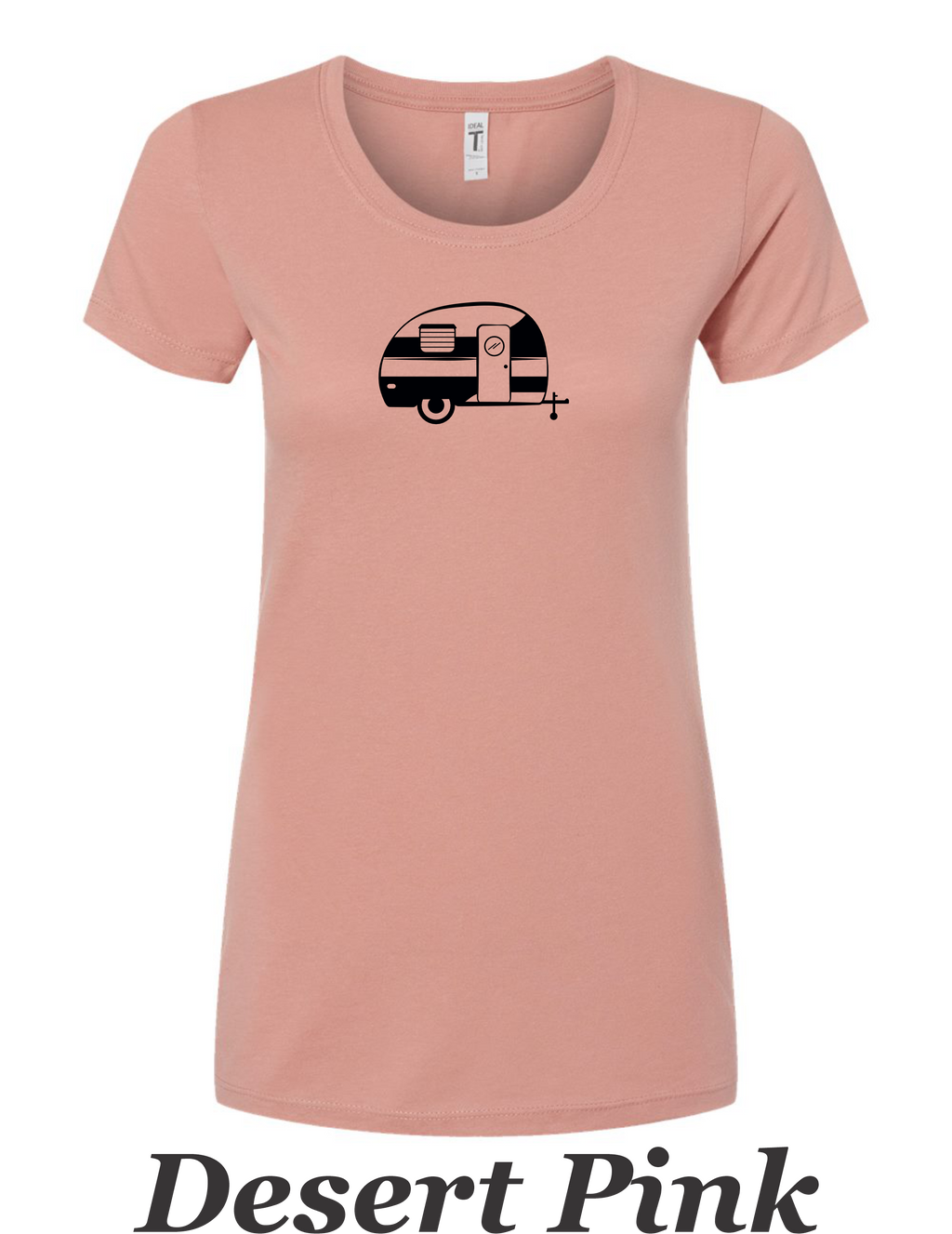 Vintage Canned Ham Trailer drawing Printed on Women's Shirt.