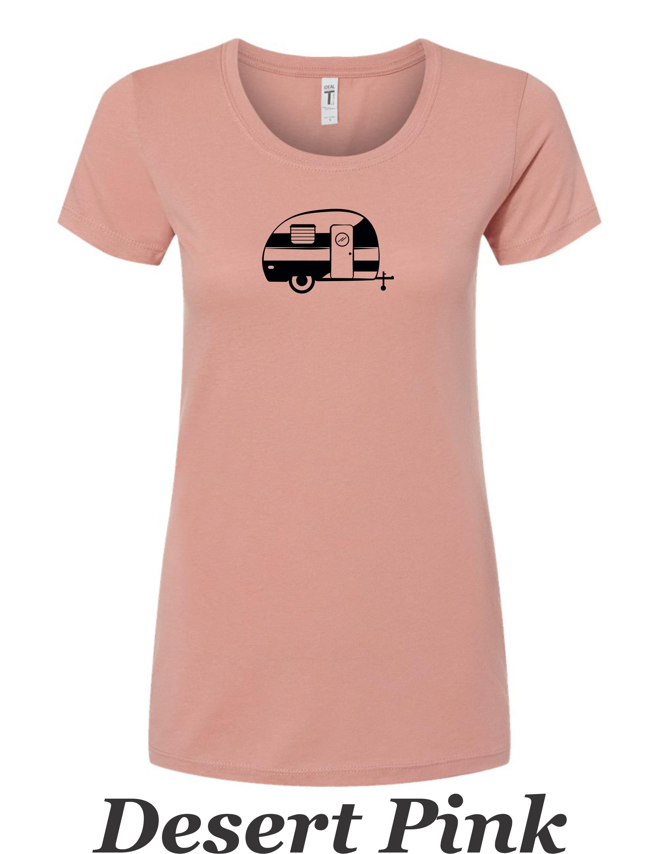 Vintage Canned Ham Trailer drawing Printed on Women's Shirt.
