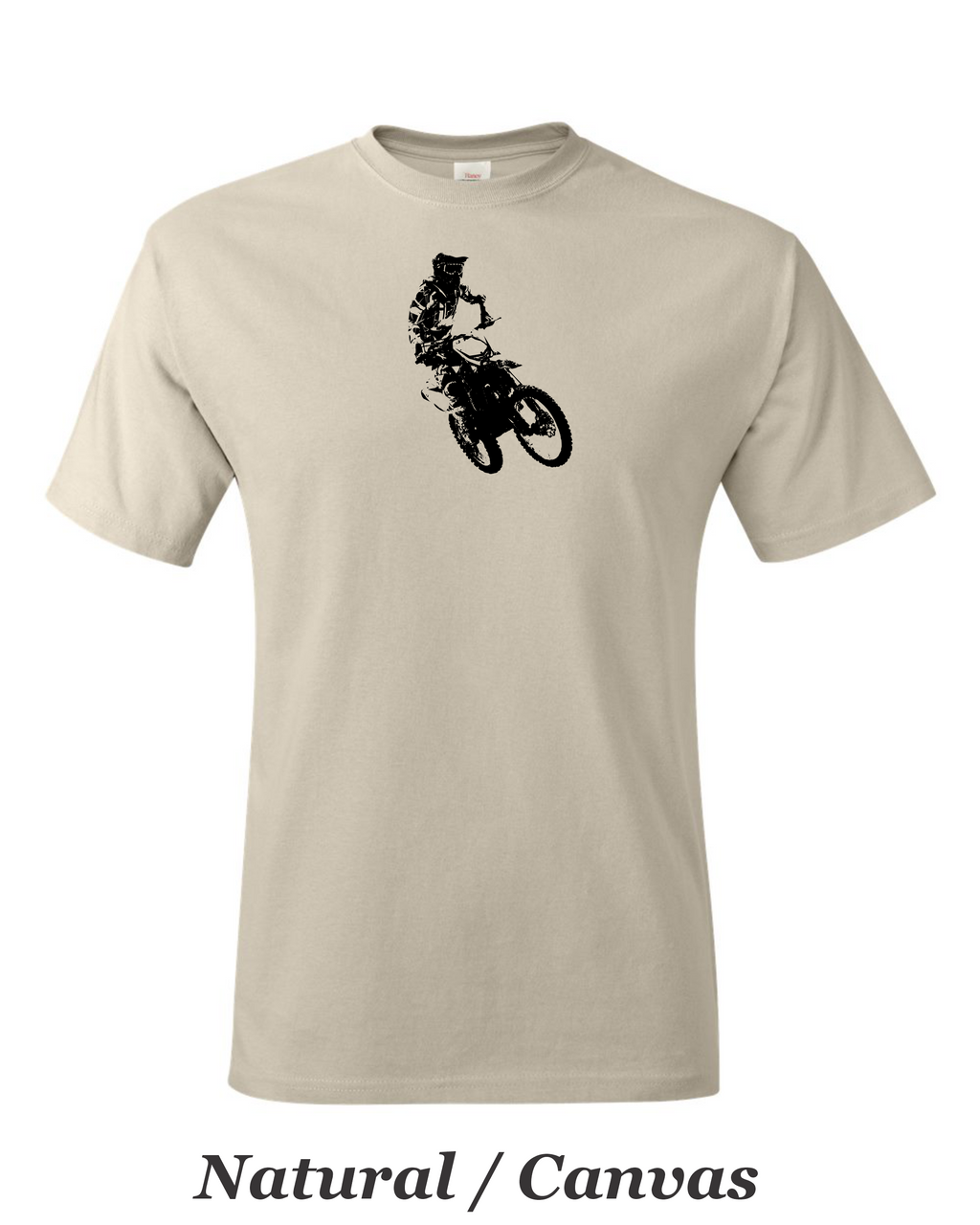 Motocross Desert racer printed on mens shirt. Great gift for the dirt bike rider.