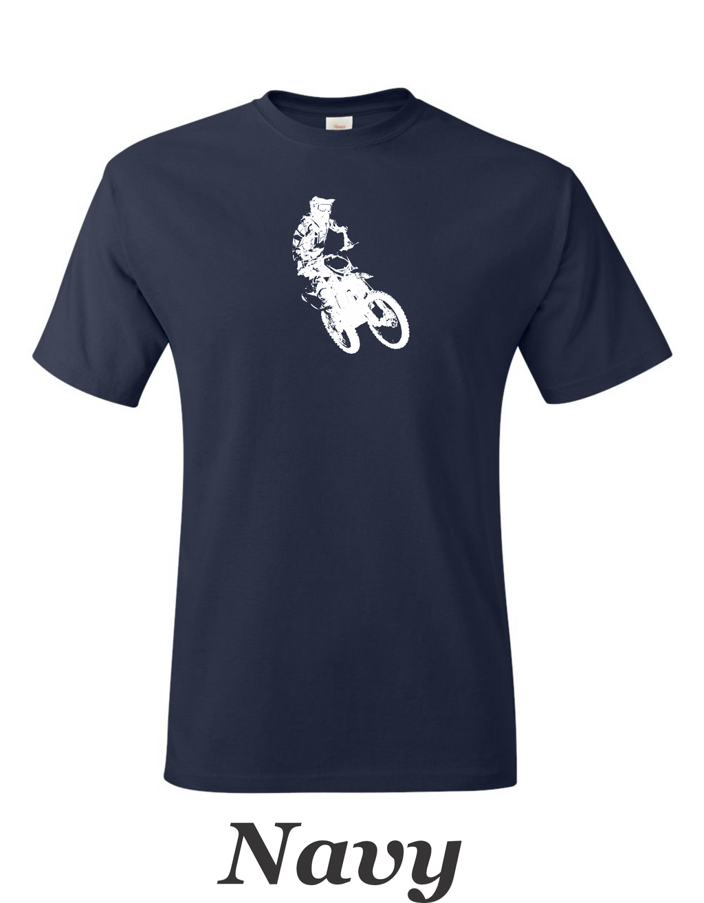 Motocross Desert racer printed on mens shirt. Great gift for the dirt bike rider.