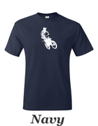 Motocross Desert racer printed on mens shirt. Great gift for the dirt bike rider.