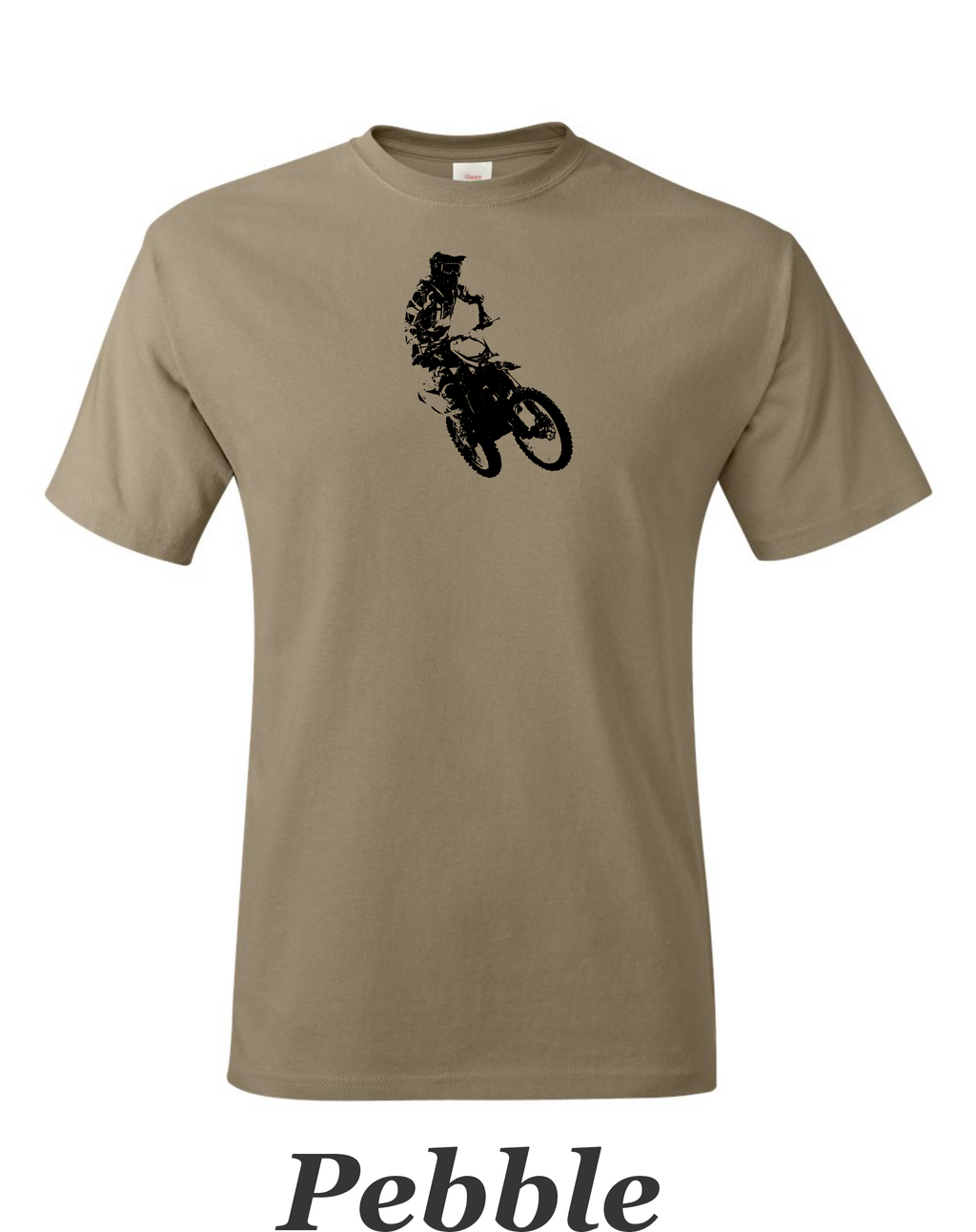 Motocross Desert racer printed on mens shirt. Great gift for the dirt bike rider.