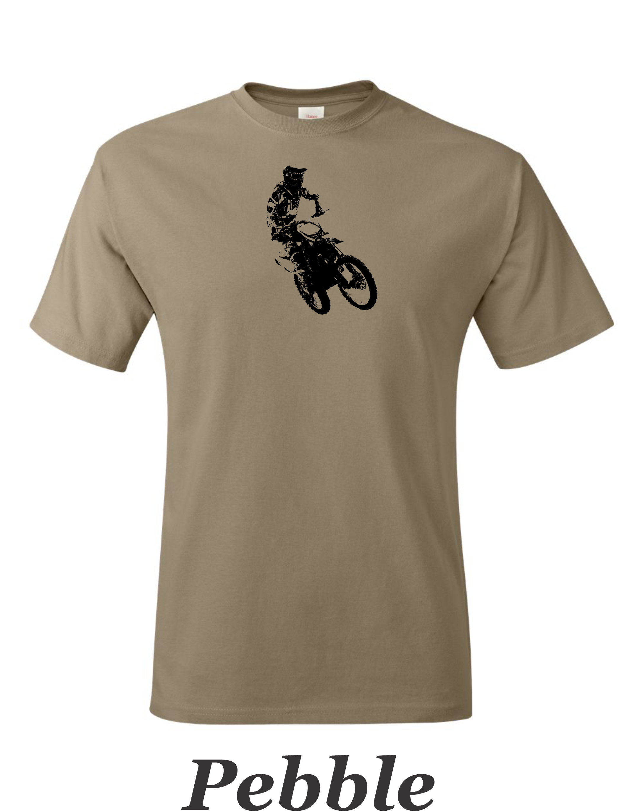Motocross Desert racer printed on mens shirt. Great gift for the dirt bike rider.